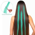 thumbnail image 2 of CIMAXIC 10 Pcs Extensions de Cheveux Synthétiques Colorées à Clipser (Vert), 20.47"X1.26"X0.12 Pouces, 2 of 4