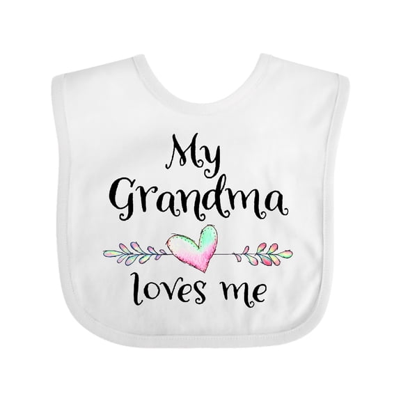 Inktastic My Grandma Loves Me Heart Grandchild Boys or Girls Baby Bib
