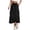 Black, variant on Women's Cargo Skirts, Drawstring Elastic Waist Multi-pocket Back Slit Midi Skirts for Women Gray Size S