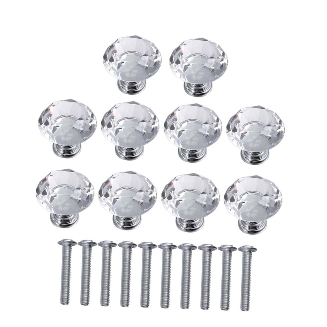 HEALEEP 10Pcs Cabinet Hardware Zinc Alloy Cabinet Knob with Transparent Material and Kitchen Cabinet Handles