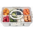 thumbnail image 2 of Snackle Box Container Portable Snack Box Divided Serving Tray with Lid and Handle Snack Organizer for Adults Veggie Tray Fruit Tray Snack Tray with 8 Compartment Perfect for Party Picnic, 2 of 6