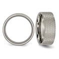 thumbnail image 4 of Mens Titanium Pattern Brushed Flat Band Ring 8mm, 4 of 4