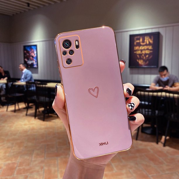 Funda de teléfono de silicona con corazón de amor chapado cuadrado para Xiaomi Redmi Note 10 Pro Max 4G 5G 10s RedmiNote10 Note10Pro Redmi10 10C Deng Xun unisex