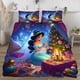 thumbnail image 3 of Juego de edredón con diseño de princesa Jasmine para niños, niñas y adultos, diseño geométrico en 3D, 1 funda de edredón y 2 fundas de almohada, 3 of 6