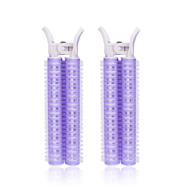 Raíz para el cabello Clips esponjosos Bangs Peluquería Peluquería Horquillas Lazy Rizado Tubo Portátil Viaje Lavable Rulos Rollers 2pcs Luz Púrpura Kearding CE001442-05
