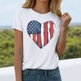 thumbnail image 2 of American Flag Round Neck Shirts for Women USA Patriotic T-Shirt 4th of July Tee Tops White,2XL, 2 of 6