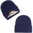 thumbnail image 2 of LQCrafK Satin Lined Winter Beanie for Women Men Silky Lining Slouchy Skull Cap Knitted Cuffed Skiing Knit Hat, 2 of 5