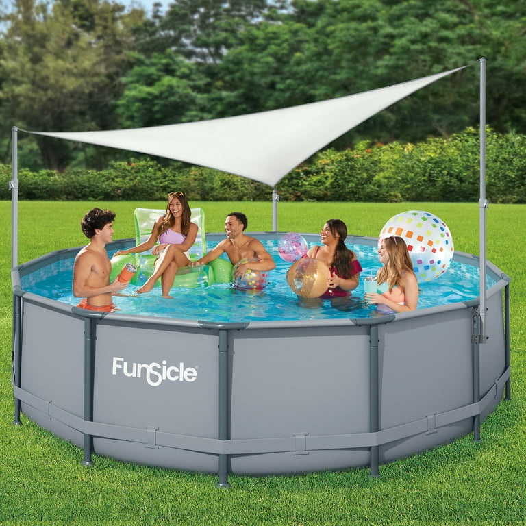 Funsicle Above Ground Swimming Pool Canopy, for Outdoor Use, White, Triangular, Adults, unisex