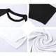 thumbnail image 3 of Blusas y camisas de manga corta y cuello redondo para hombre. Blusa de manga corta con cuello redondo, elástica, de color liso y empalmada., 3 of 4