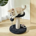 thumbnail image 2 of Vaukki 7.87" Small Cat Scratching Post,Sisal Climbing Tower with Plush Ball for Kittens,Pet Interactive Toy,Gray, 2 of 8