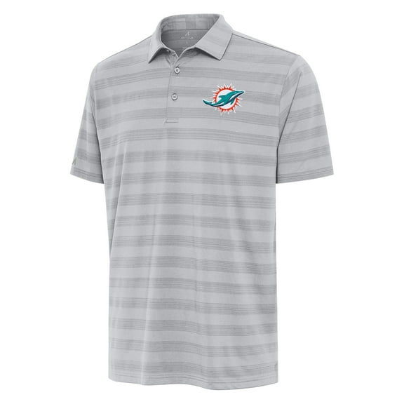 Men's Antigua Gray Miami Dolphins  Tunnel Polo