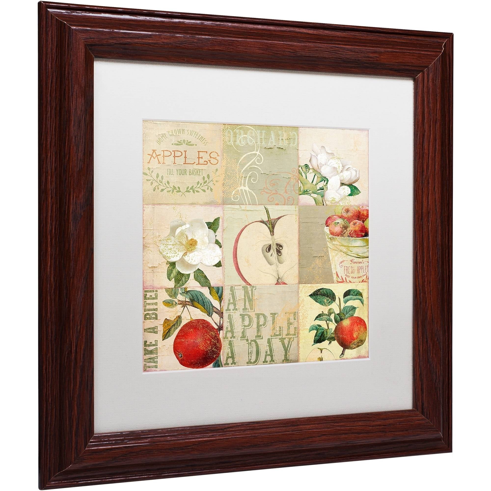 Trademark Fine Art "Apple Blossoms III" Canvas Art by Color Bakery White Matte, Wood Frame