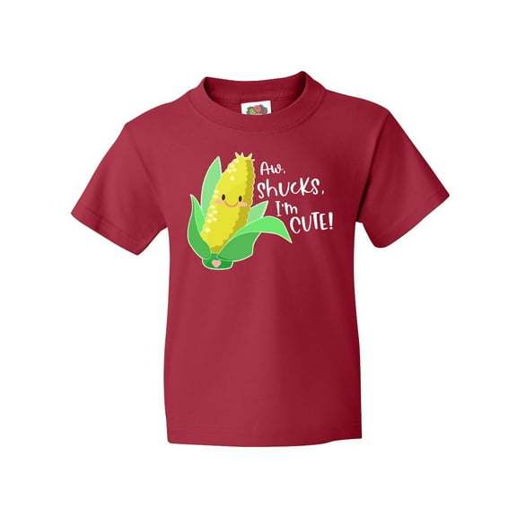 Inktastic Aw, Shucks, I'm Cute Corn Humor Youth T-Shirt