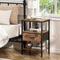 thumbnail image 3 of Nightstand with Charging Station, Bed Side Table with Adjustable Fabric Drawer, Night Stand for Bedroom, 3-Tier Storage End Table, for Living Room, 3 of 9