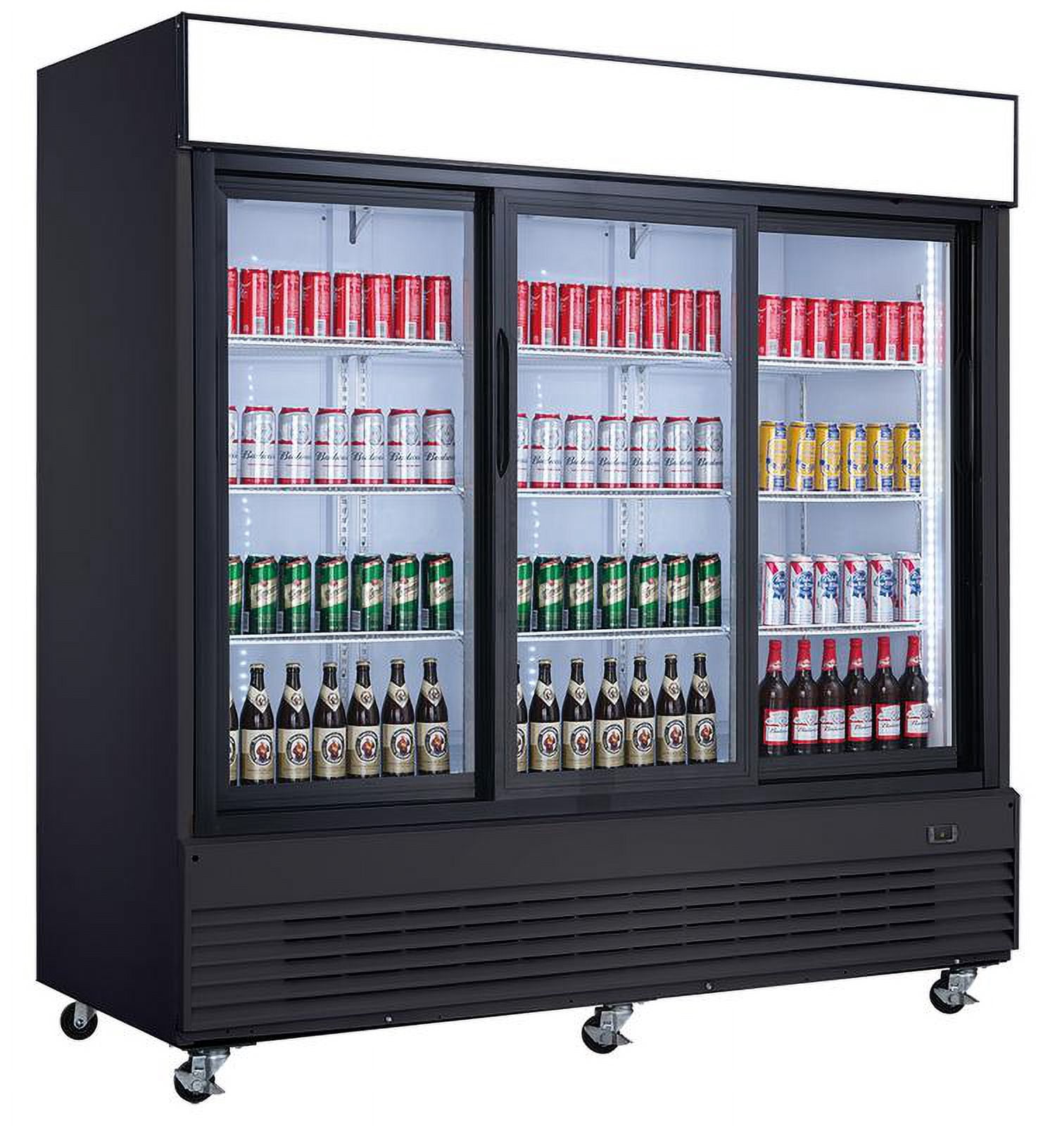Cooler Depot 78 In. Triple Glass Doors Commercial Refrigerator Cooler Frigorifico Model CSM69R NSF ETL Certified