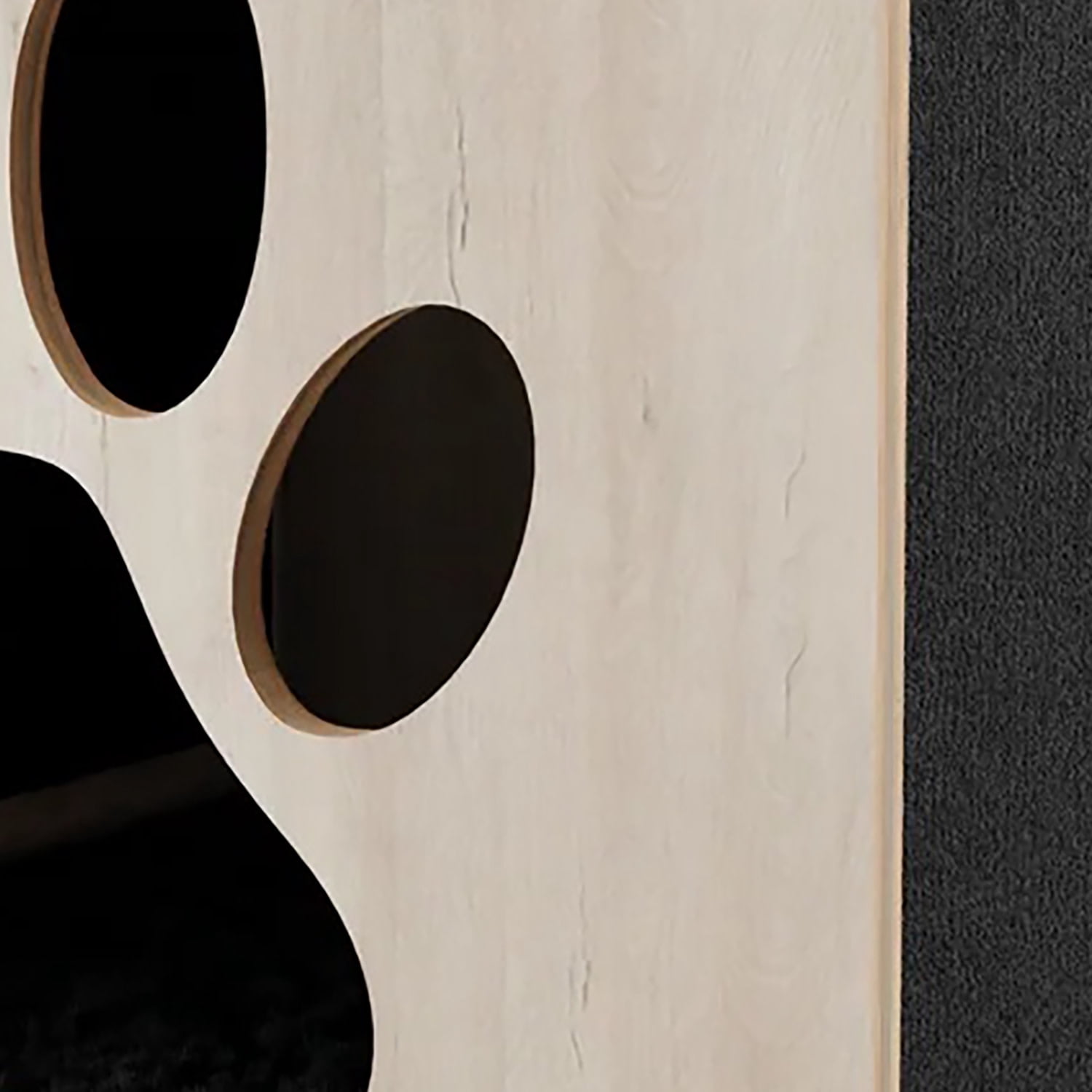 Noba: Origin Hut Hideout - Paw Print, Black - Cat-Pet-Kitten House, 20 x 16" Wooden Lounge, Scratchable Carpet Sides, Animal Refuge, Climb-Play-Sleep