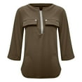 thumbnail image 5 of SHITINN Women's Casual Pocket Zippered 3/4 Sleeve T Shirt Stylish and Functional Women Tshirts Short Sleeve Tops for Women Summer Shirts, 5 of 5
