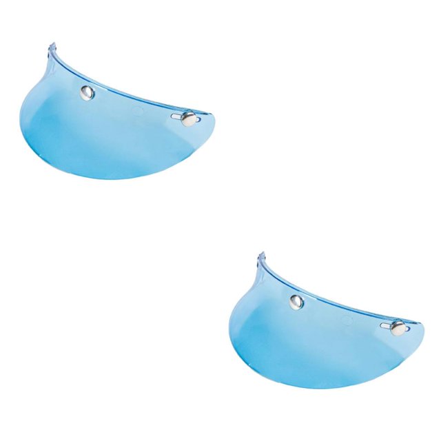 Riwesomey Visera para casco de moto con 3 broches, visera parasol UV, azul transparente Azul transparente 2piezas