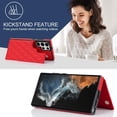thumbnail image 5 of Phone Case for Samsung Galaxy S21 Ultra 5G Wallet Cover with Tempered Glass Screen Protector and Leather RFID Card Holder Stand Cell Accessories S21ultra 21S S 21 21ultra G5 Women Men Red, 5 of 15