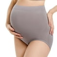 thumbnail image 4 of Deago 3 Pack Women’s Seamless Maternity Panties High Waist Pregnancy Underwear Belly Support Briefs Over Bump, 4 of 10