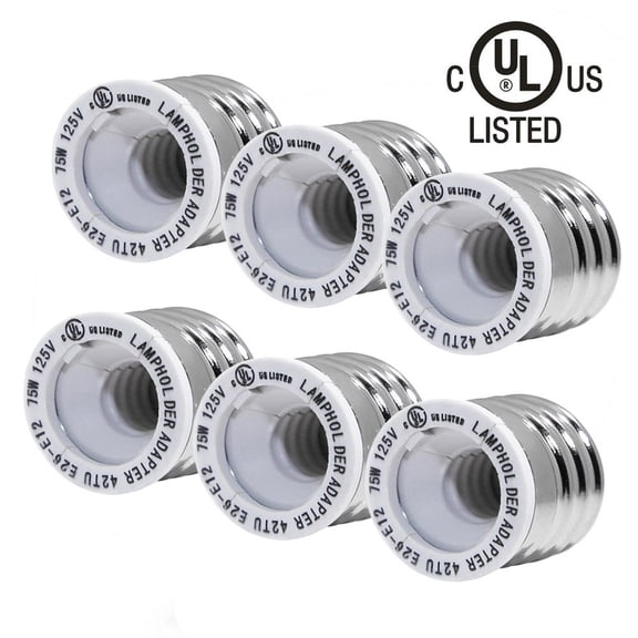 YI LIGHTING LED Medium Base to Candelabra Screw Light Bulb Socket (6 Count)