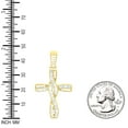 thumbnail image 2 of 925 Sterling Silver Yellow-Tone Mens Baguette Cubic-Zirconia Twisted Cross Religious Charm Pendant, 2 of 2