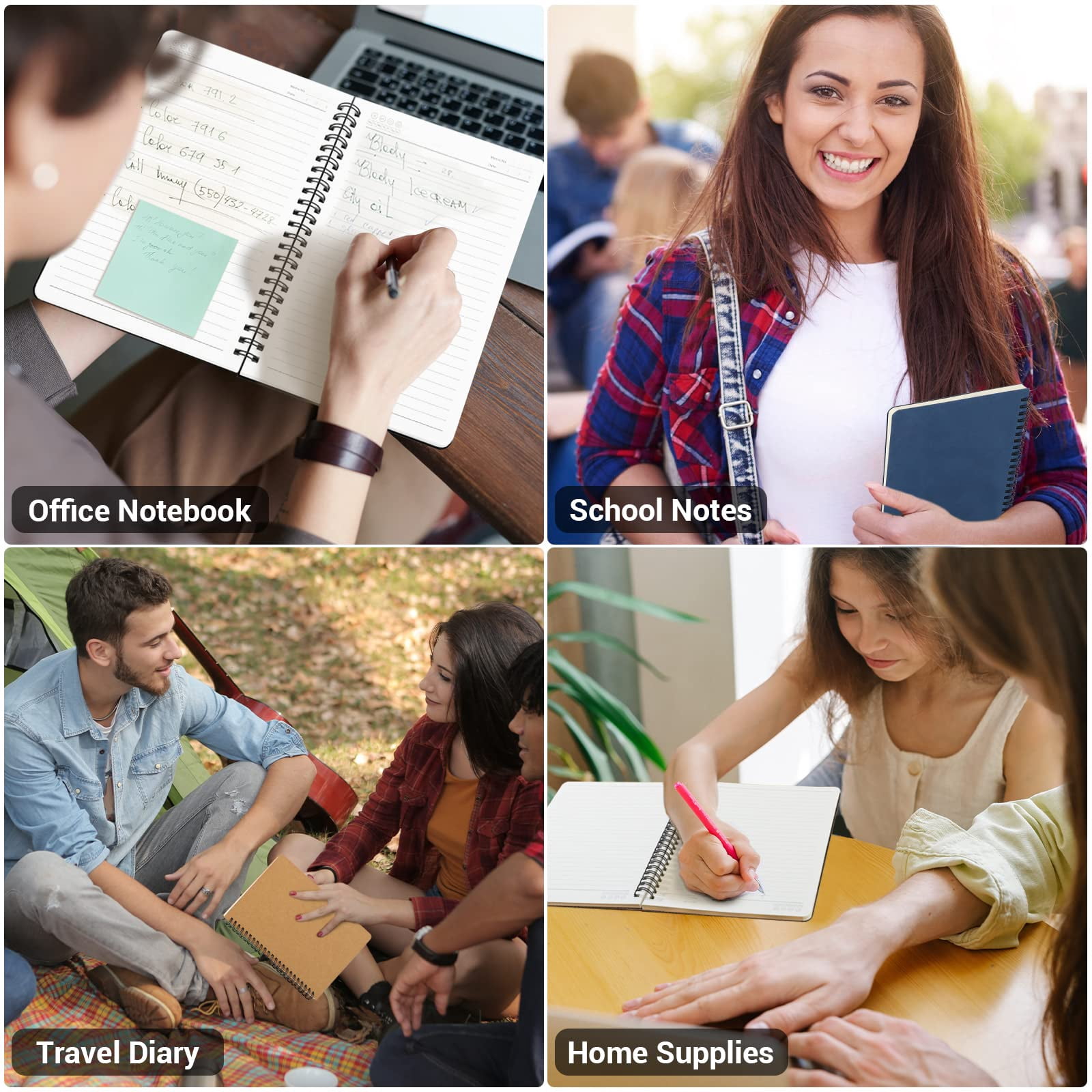 College Ruled Spiral Notebook  A5 12 Packs 5.5"x8.3" 120 Pages Lined Travel Writing Notebooks Journal Memo Notepad Sketchbook Students Office Business Subject Diary-3 Colors
