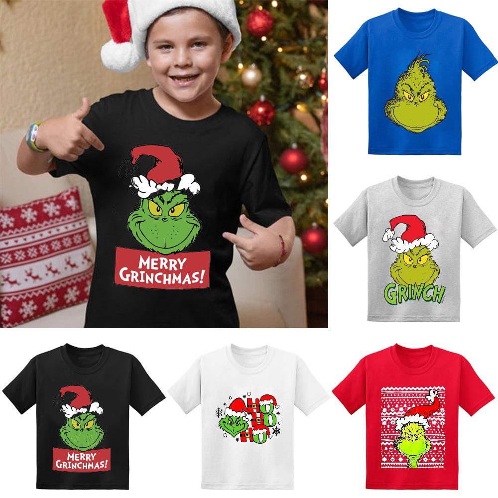 Op sponsor areal Dr. Seuss Grinch Christmas Cotton Youth Kids T-Shirt Vintage Kids T-Shirts  for Boy/Girl Print Tees Tops - Walmart.com