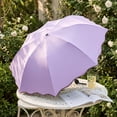 thumbnail image 4 of Leodye 1PCS Manual Folding Sun Rain Umbrella Black Coated UV Protection Water Activated Floral Pattern for Women Outdoor Travel -36.6IN, 4 of 9