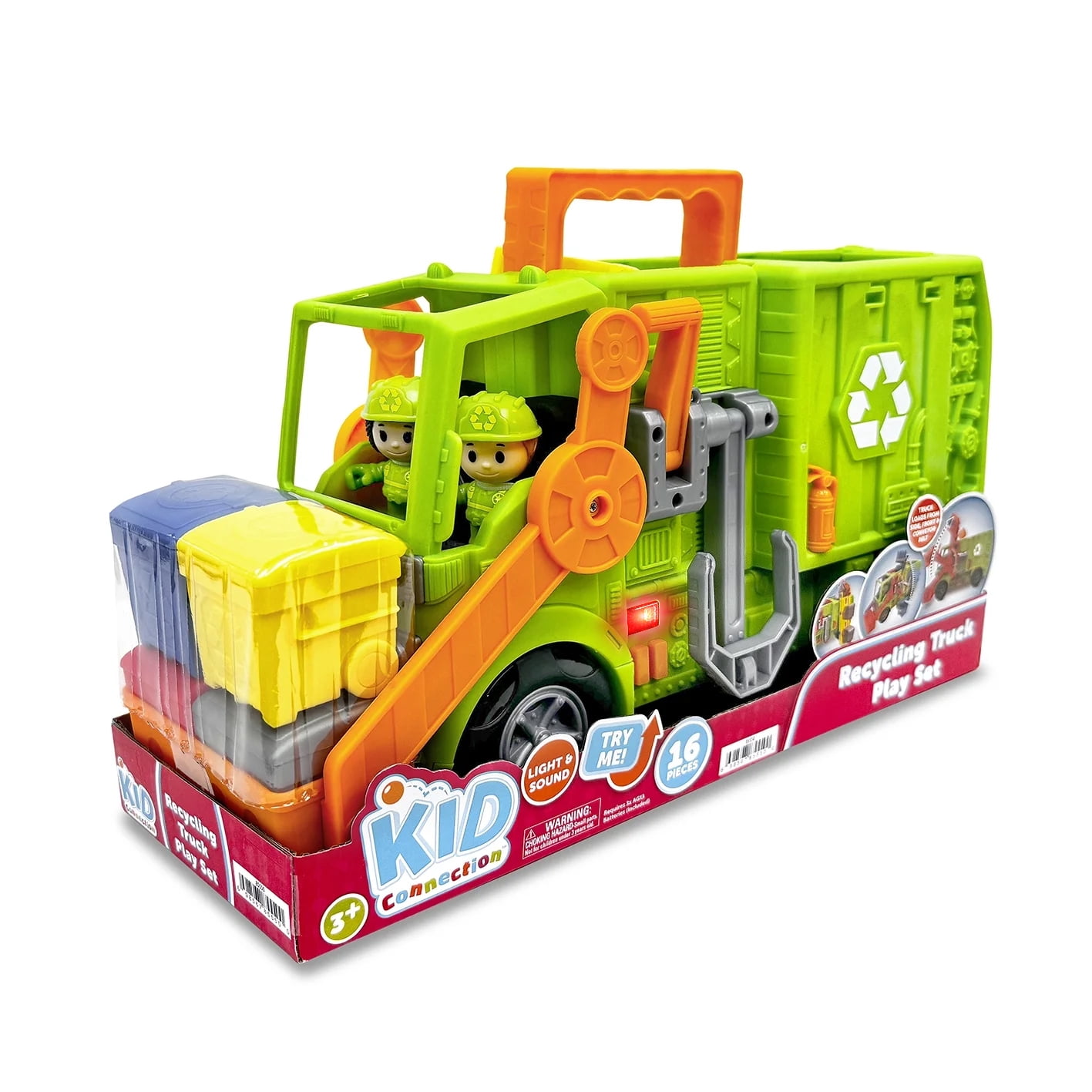 Kid Connection Recycling Truck Play Set, 16 Pieces