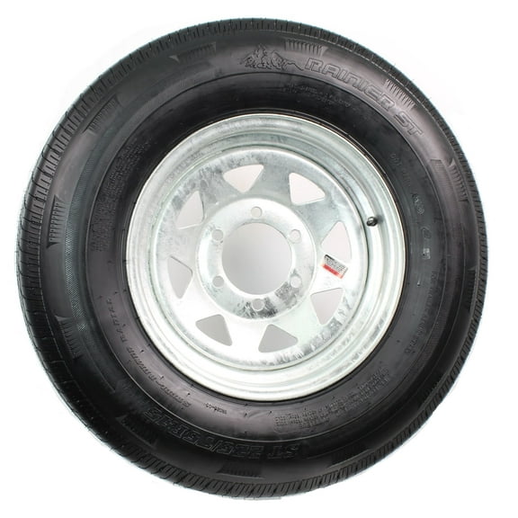 eCustomrim Mounted Radial Trailer Tire Rim ST225/75R15 Load D 6 Lug Galvanized Spoke Wheel