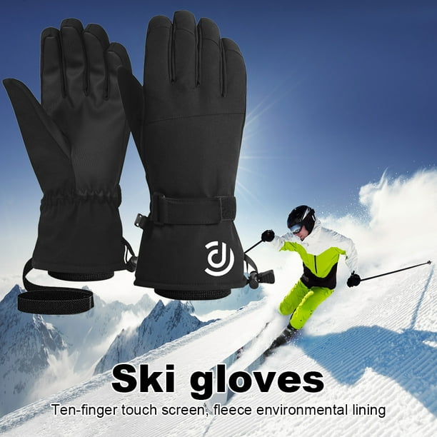 Guantes De Esquí Guantes de bicicleta unisex Guantes de montar duraderos A prueba de viento Hombres Mujeres Manoplas cálidas de invierno