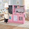 thumbnail image 6 of Redsmile Play Kitchen,Wooden Kids Kitchen Playset with Integrated Blackboard,Microwave and Oven,Pretend Play Toy Kitchen Gift for Girls Boys Ages 3-10,Pink, 6 of 11