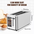 thumbnail image 4 of TAZTIR Touch Screen Toaster 4 Slice, 4 Bread Types, 4 Shade Settings, LCD Display, Extra Wide 1.5" Slots, Memory Function, 1400W，16.54 * 8.66, 4 of 9