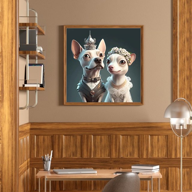 Cuadros Decorativos 5D bricolaje taladro redondo completo diamante pintura perro Kit arte decoración del hogar (sz3464) Wdftyju embutido en tela