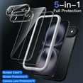thumbnail image 2 of JETech 5 in 1 Matte Case for iPhone 17 Air with 2-Pack Each Tempered Glass Screen Protector and Camera Lens Protector, Translucent Back Shockproof Phone Cover, 6.5-Inch Display (Black), 2 of 5