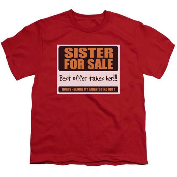 Trevco ATY260-YT-1 Sister For Sale-S by S Youth Short Sleeve Shirt, Red - Small
