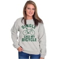 thumbnail image 3 of Single Like My Bicycle Gear Hipster Unisex Plus Fleece Graphic Sweatshirt Brisco Brands 2X, 3 of 5