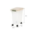 thumbnail image 6 of IRIS USA 22 Lbs / 28 Qt WeatherPro Airtight Pet Food Storage Container with Attachable Casters, For Dog Cat Bird and Other Pet Food Storage Bin, Keep Fresh, Translucent Body, Clear/Almond, 6 of 6