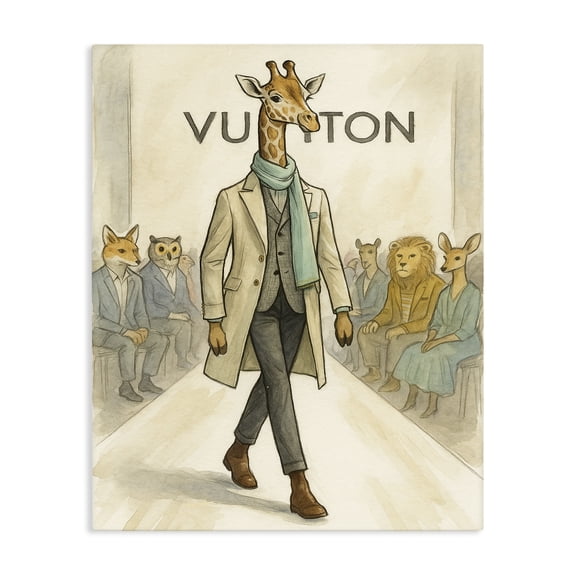 Stupell Industries Fashion Runway Giraffe Canvas Wall Art, design by Grotto Studios