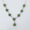 thumbnail image 4 of Round Green Peridot Gemstone Necklace 925 Sterling Silver High Polished Handmade 20" Inch Adjustable Necklace Jewelry, 4 of 8