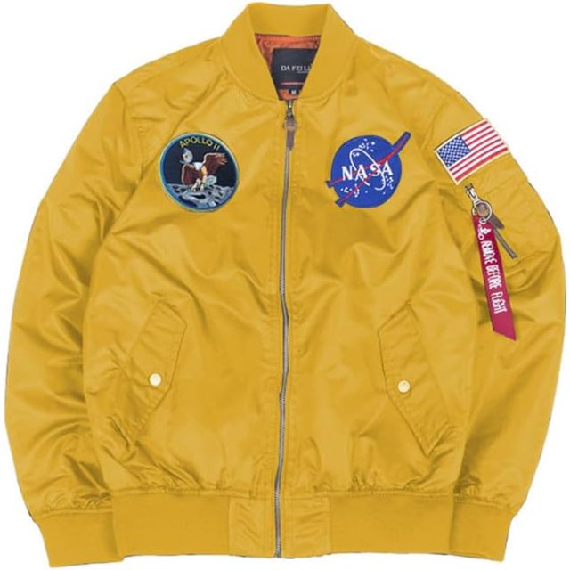 CORIRESHA Chaquetas bomber ajustadas para hombre Apollo NASA