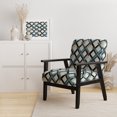 thumbnail image 2 of Designart "Urban Lattice In Blues" Blue Gridlock Upholstered Accent Chair - Modern Arm Chair For Bedroom, 2 of 7