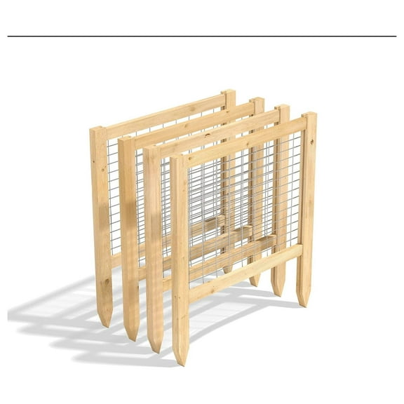 Drevy 2' Critter Guard Cedar Garden Fence (4 Pack), 23.5"