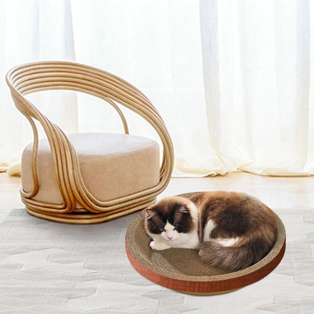 Rascador para gatos Camas de salón de cartón Nido Cojín para mascotas Alfombrilla para rascar Cartón Almohadilla para rascar para descansar, S 33cmx9cm Salvador Almohadilla para rascar gatos