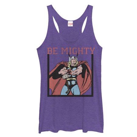 Women s Marvel Classic Thor Be Mighty Racerback Tank Top Purple Heather X Large
