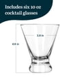 thumbnail image 2 of Libbey Entertaining Essentials Multi-Purpose Cocktail Glasses Set of 6, Dishwasher Safe Stemless Martini Glasses, Margarita Glasses for Home (10oz), 2 of 4