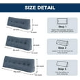 thumbnail image 2 of Headboard Pillow Twin, Triangle Pillows for Headboard, Head Board Backrest Wedge Pillow for Reading Sitting Working, Daybed Pillows with Removable Cover for Bed Dorm Sofa, Navy Blue, 2 of 14