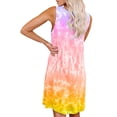thumbnail image 5 of under 10.00 LYXSSBYX Summer Dresses for Women under 10.00 Women's Plus Size O-Neck Tie-Dye Print Sleeveless O-Collar Mini Dress, 5 of 9