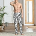 thumbnail image 5 of Uemuo Hand Drawn Snake Pattern Men's Wide Leg Palazzo Lounge Pants with Pockets Light Weight Loose Comfy Casual Pajama Pants-Medium, 5 of 9